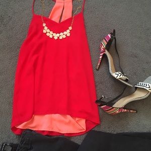 Small Express reversible red / coral tank